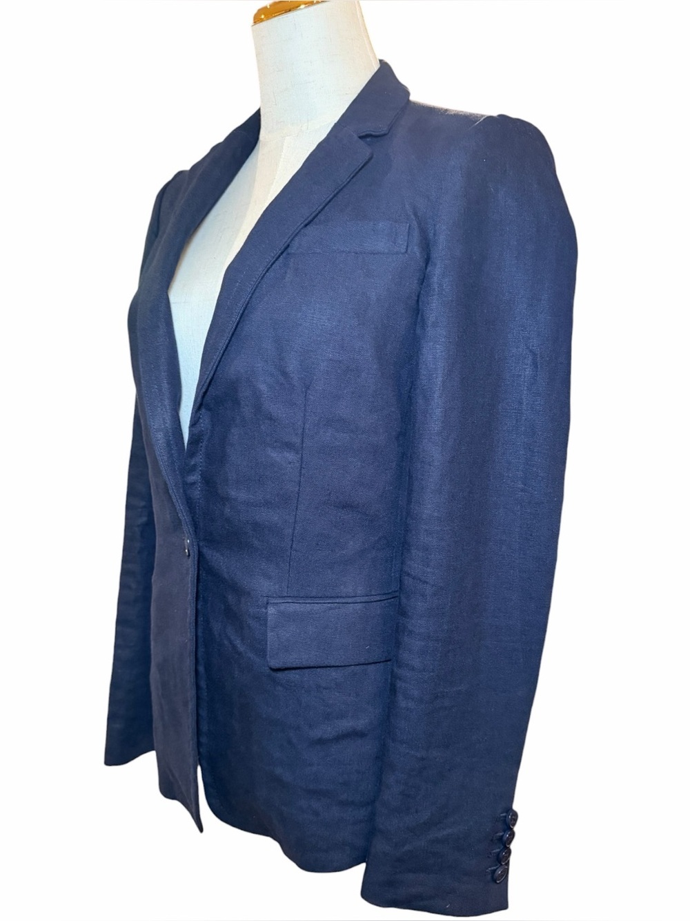 J.Crew 100% Linen Navy Blue Tailored Blazer Jacket Size 0 - Picture 5 of 8